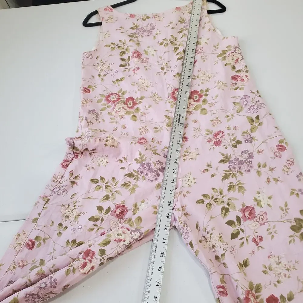 Reformation Jumpsuit Overall Small Pink Floral Wide Leg Garden Cottagecore Linen